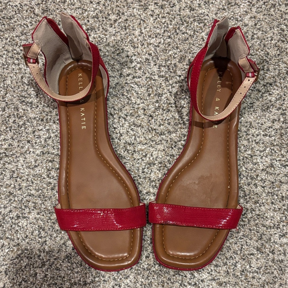 Kelly & Katie Shiny Red Sandals